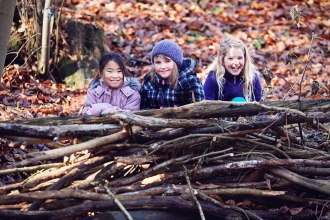 Girls in woodland by Nick Ilott
