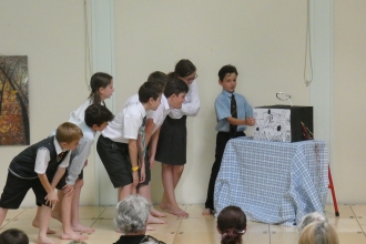 Pupils from Pendock Primary School performing Where the Meadows Flower play (by Stephanie Grainger)