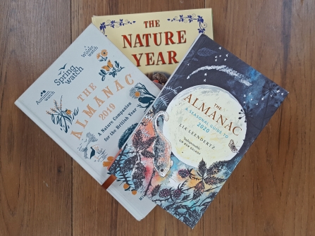 Book covers of nature almanacs
