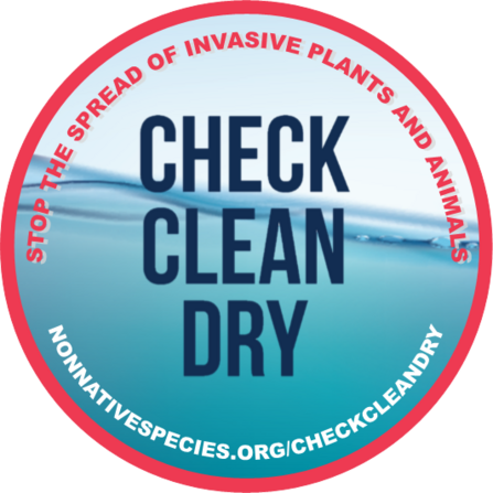 Check Clean Dry - 'sticker' to advertise the CCD message to stop the spread of invasive plants and animals