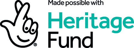 National Lottery Heritage Fund logo - crossed fingers with 'Made possible with Heritage Fund'