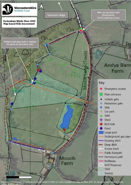 A risk assessment map of Feckenham Wylde Moor nature reserve