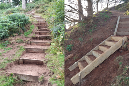 The Devil's Spittleful steps before and after improvements
