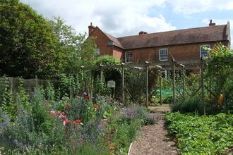 Lower Smite Farm garden and farmhouse