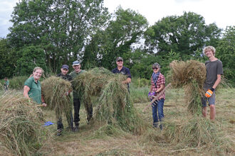 Hay strewing at Lower Smite Farm