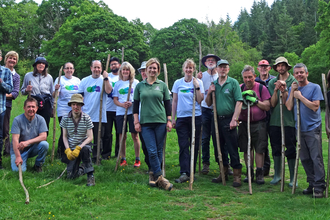 Group of volunteers posing for the camera