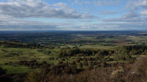 View of the slopes of Bredon Hill and the Worcestershire landscape beyond by Wendy Carter
