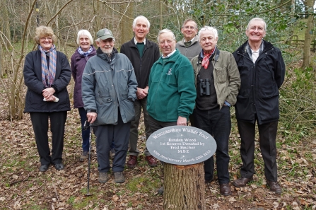 Wyre Forest and Bromsgrove local group committees with Fred Fincher's plaque