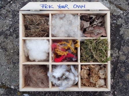 Box of different nesting materials by Rosemary Winnall