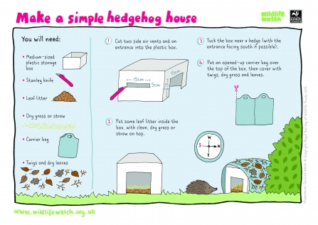 Instructions for how to make a hedgehog house
