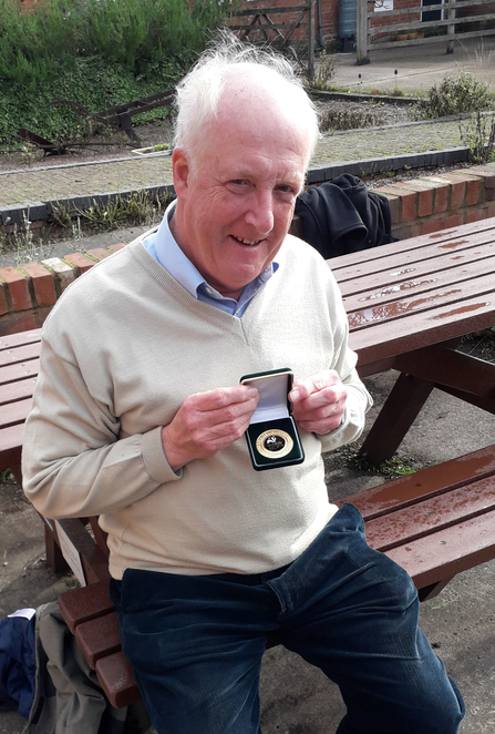 Michael Liley with his Worcestershire Wildlife Medal by Colin Raven