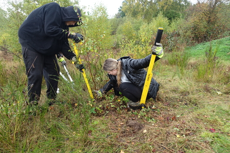 Students from Bewdley School tree popping at Dropping Well Farm