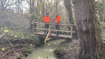 Repairing the bridge at Hunthouse Wood