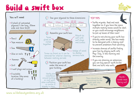Illustrated instructions for building a swift box