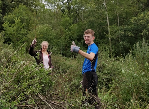 Volunteers at Grafton Wood by Eleanor Reast